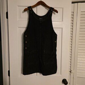 Women’s Black Corduroy Overall Mini